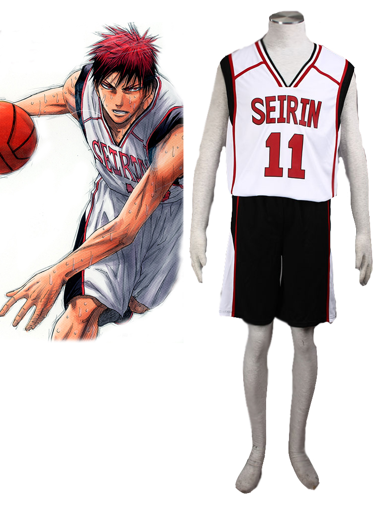 Kuroko's Basketball Taiga Kagami Teikō Middle School Basketball Team Uniform White Number 11 Cosplay Costume